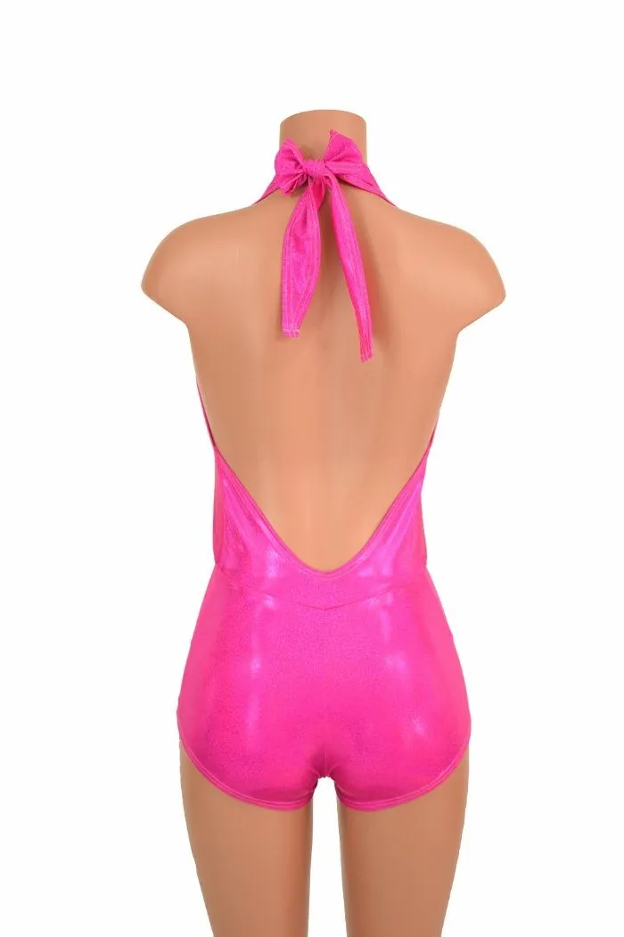 "Josie" Romper in Pink Sparkly Jewel Holographic