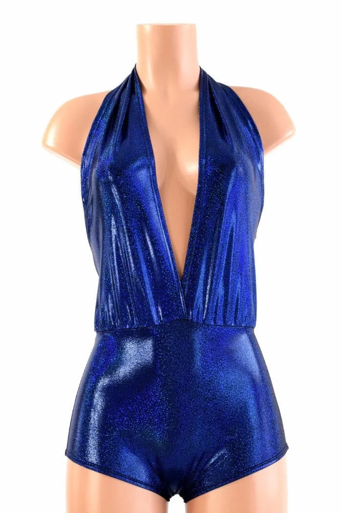 "Josie" Romper in Royal Blue Sparkly Jewel Holographic