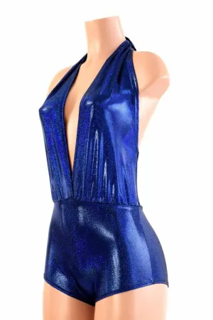 "Josie" Romper in Royal Blue Sparkly Jewel Holographic