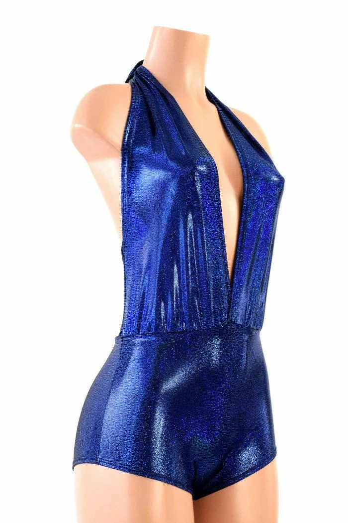 "Josie" Romper in Royal Blue Sparkly Jewel Holographic