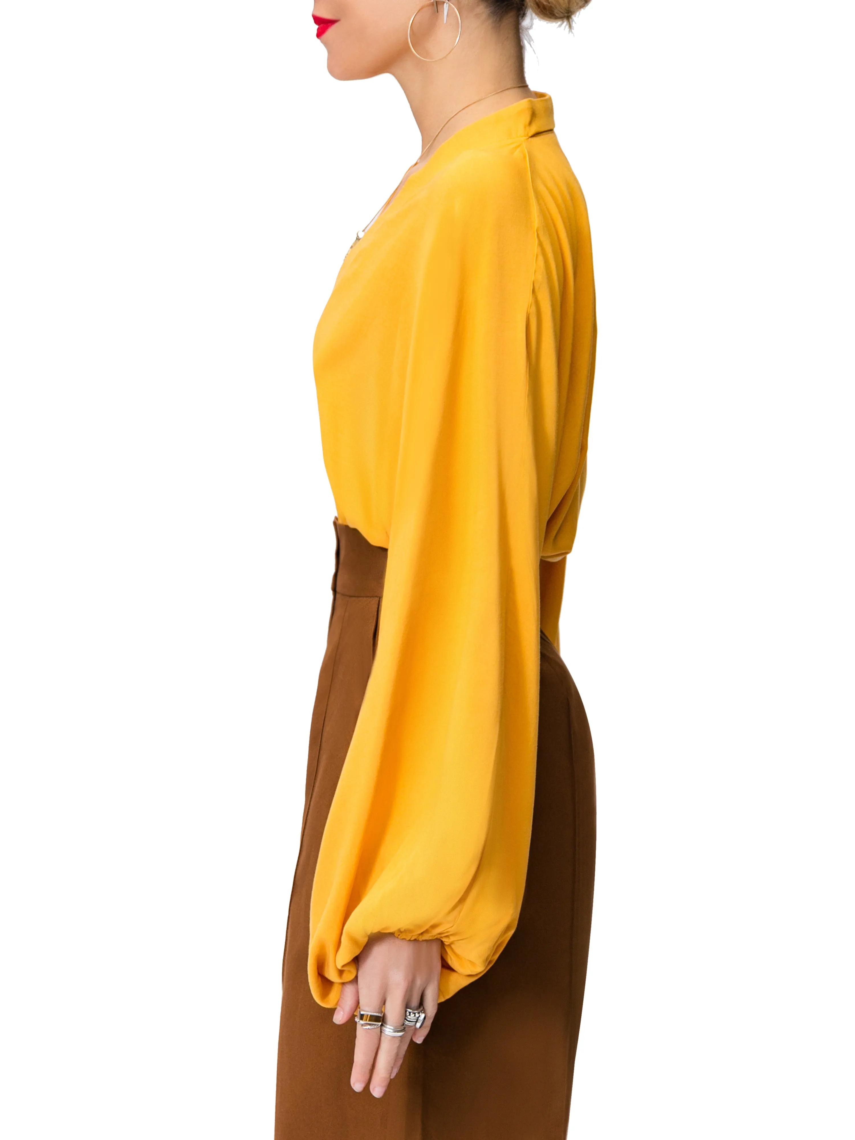 "Nora" Mustard Bell Sleeve Bodysuit