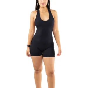 RACER BACK BODY SUIT - RAVEN