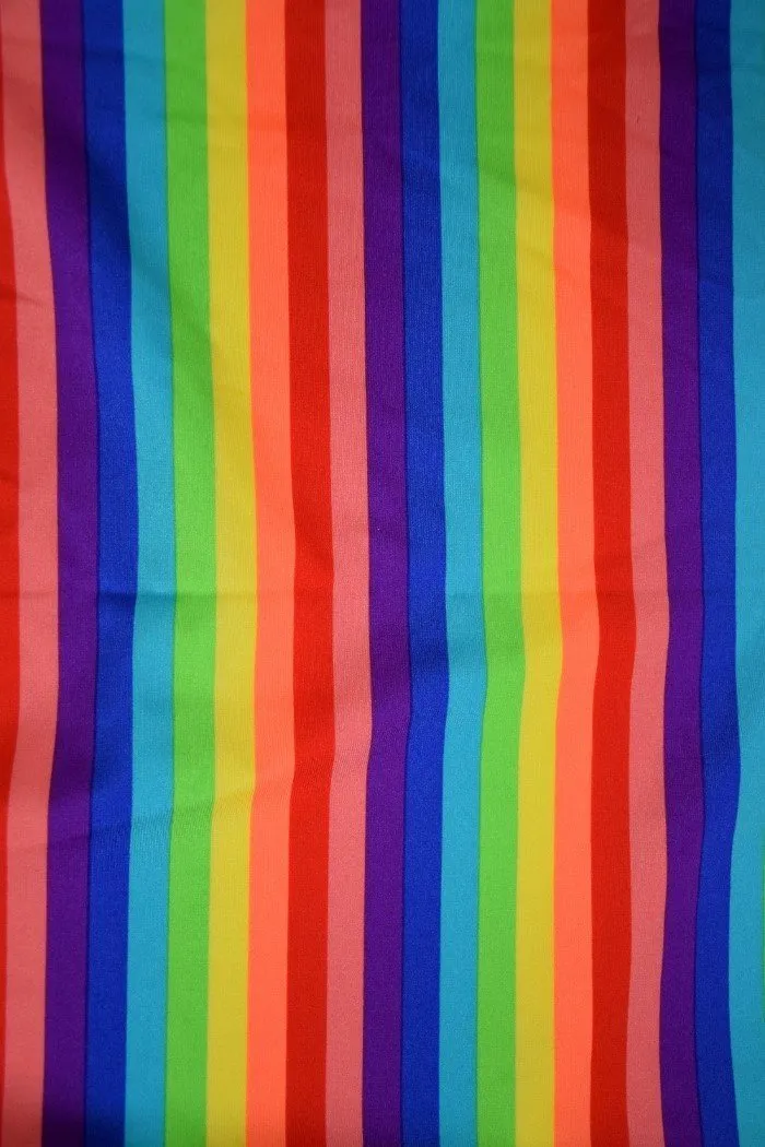 Rainbow Stripe V Neck Romper