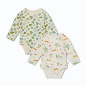 Rainforest Prints Long Sleeve Bodysuit 2 Pack