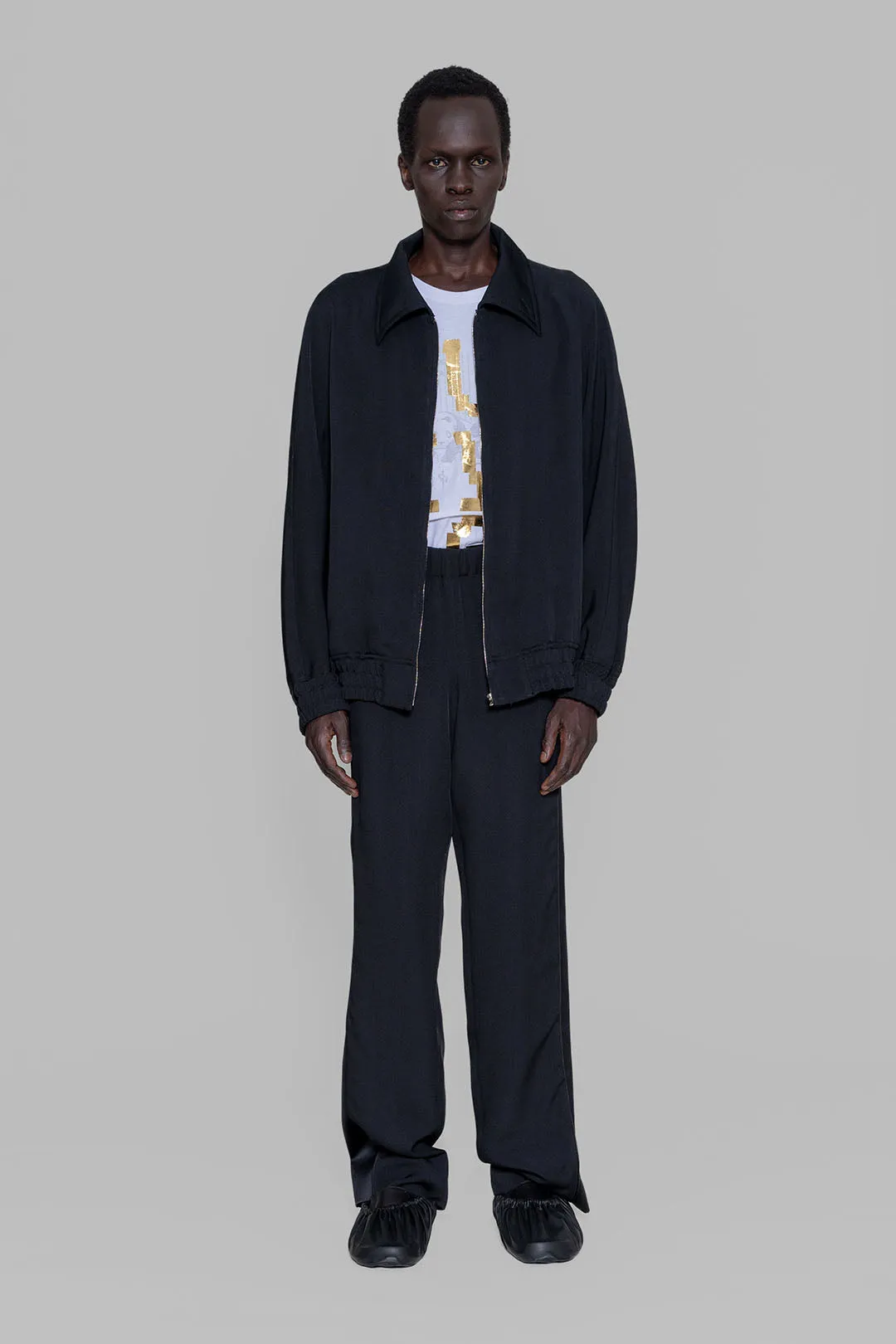Rayon Tricotine Zip-up Blouson