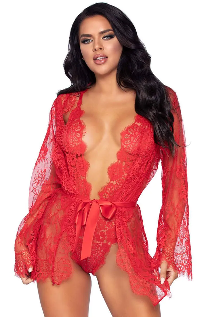 Red bodysuit & robe - Bedtime Stories