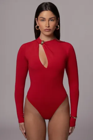 Red Maddison Cutout Bodysuit