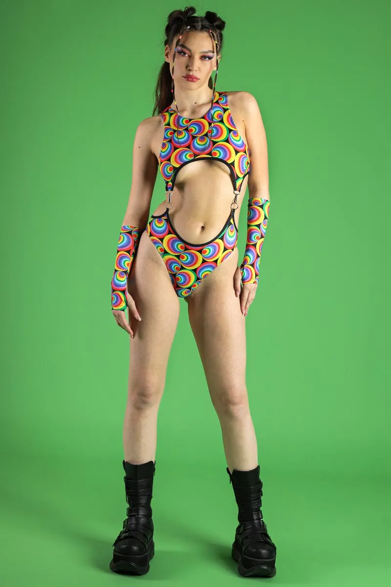 Retro Chick 2-Piece Cut Out Bodysuit on Sale