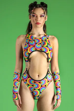 Retro Chick 2-Piece Cut Out Bodysuit on Sale
