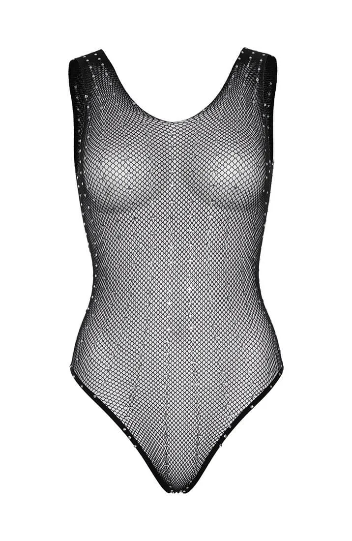 Rhinestone fishnet bodysuit - Shine Bright
