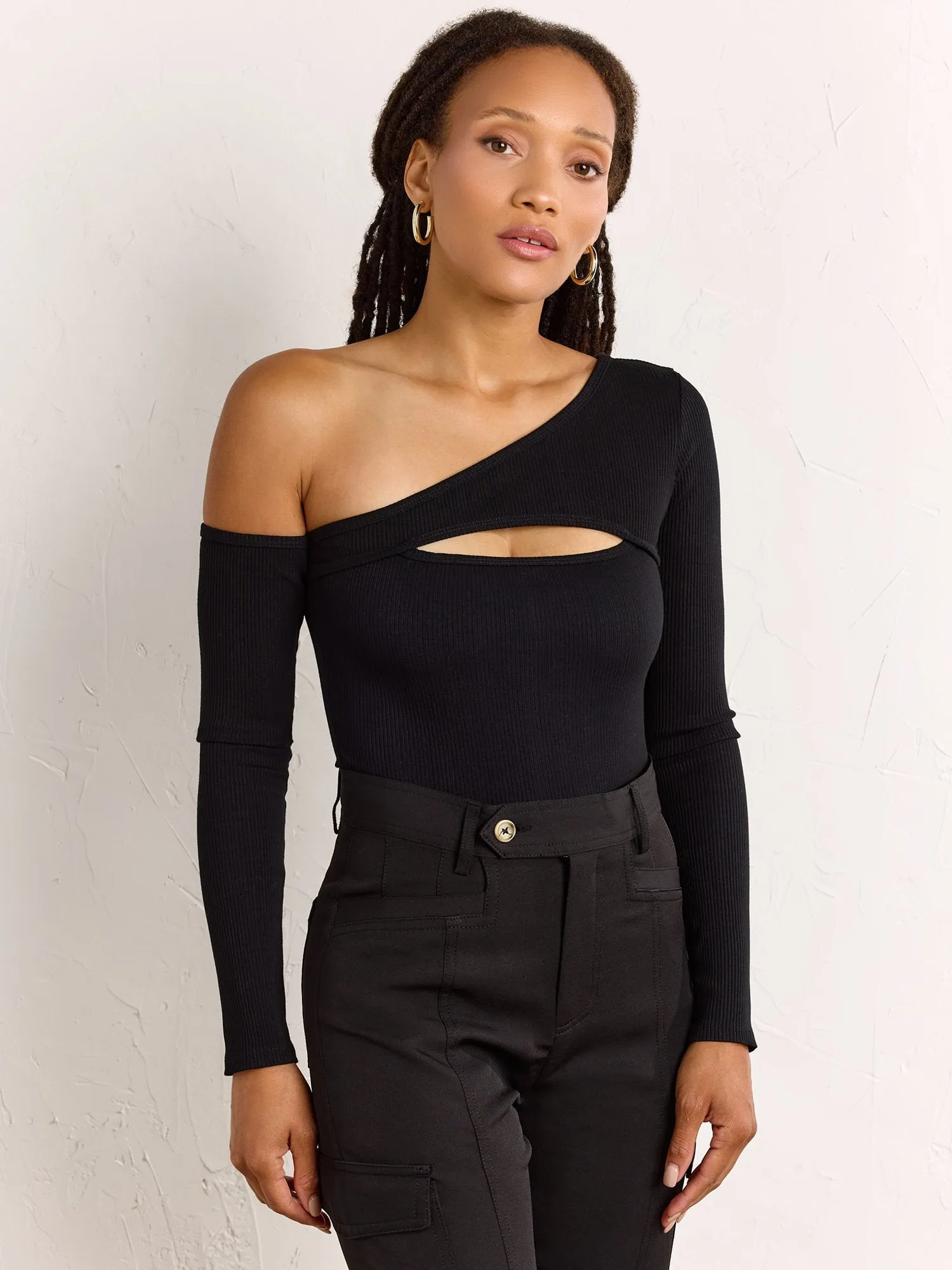 Rib Off-The-Shoulder Bodysuit