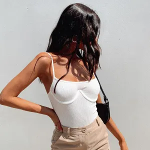 Ribbed Bustier Bodysuit