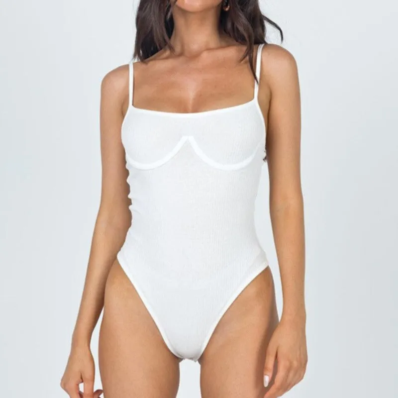Ribbed Bustier Bodysuit