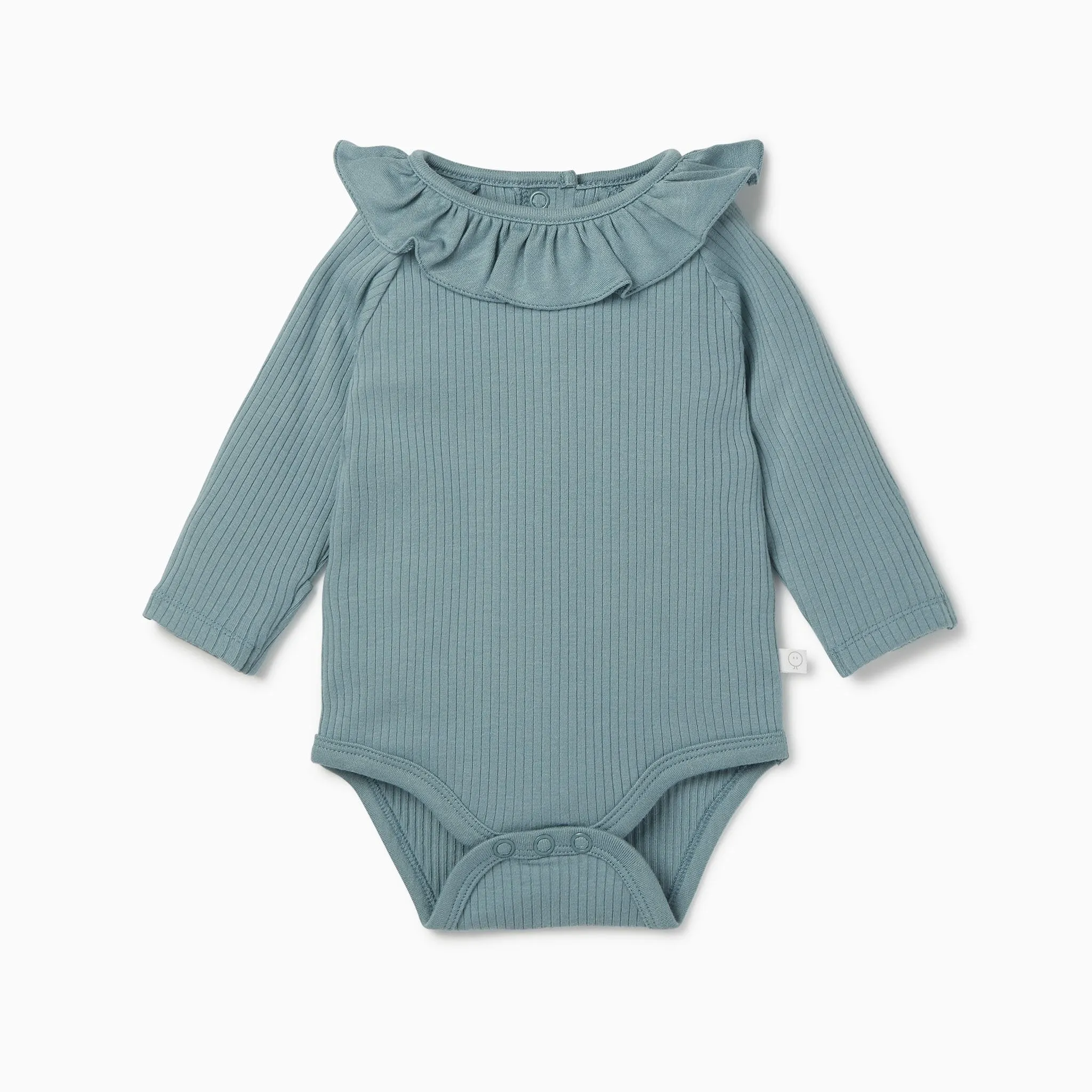 Ribbed Frill Collar Bodysuit