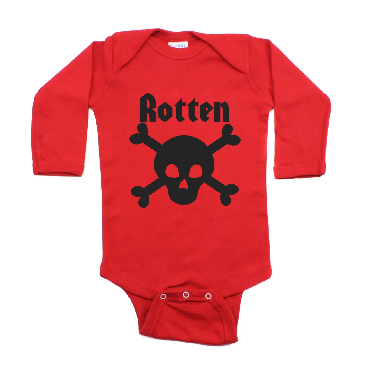 Rotten Skull & Crossbones Long Sleeve Baby Infant Bodysuit