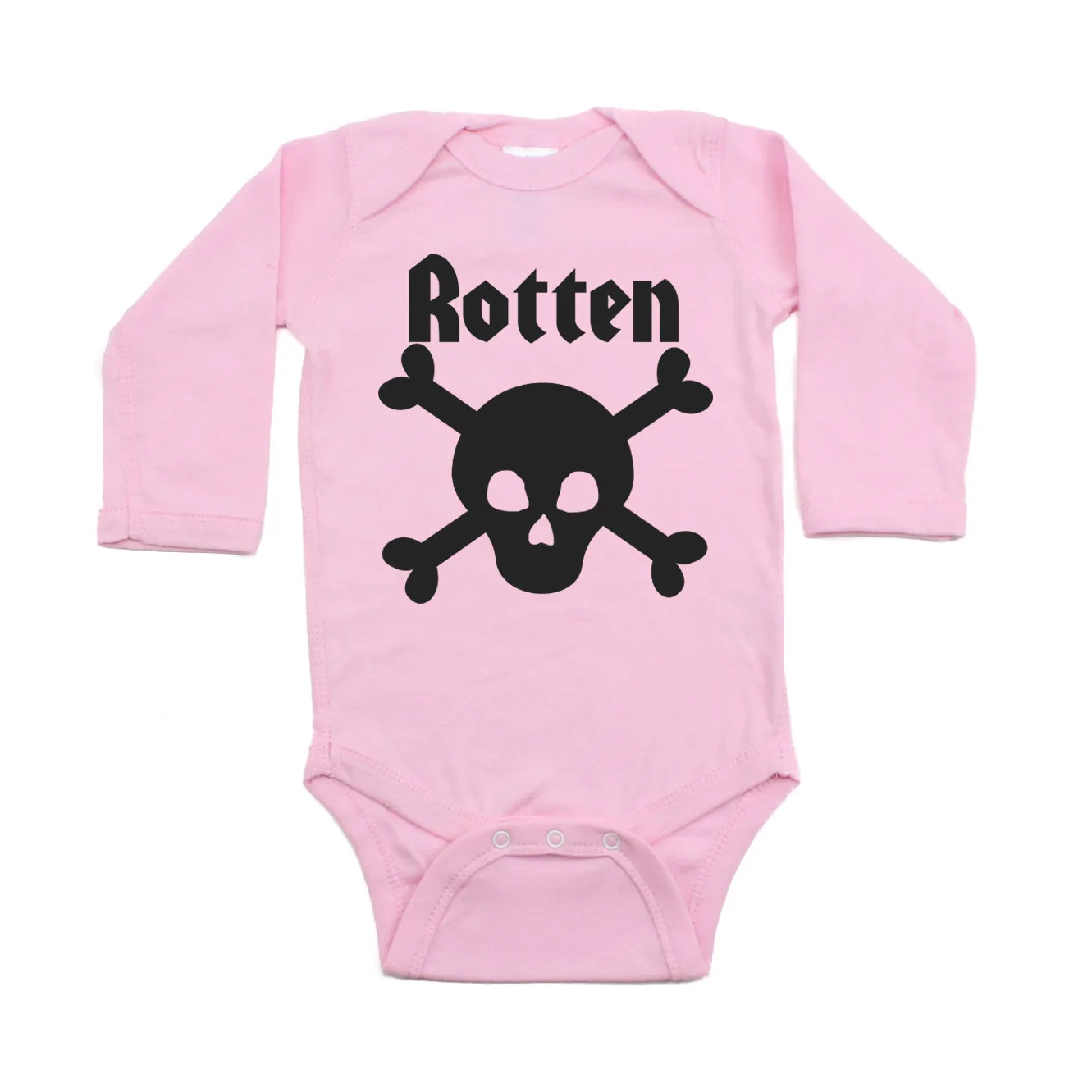 Rotten Skull & Crossbones Long Sleeve Baby Infant Bodysuit