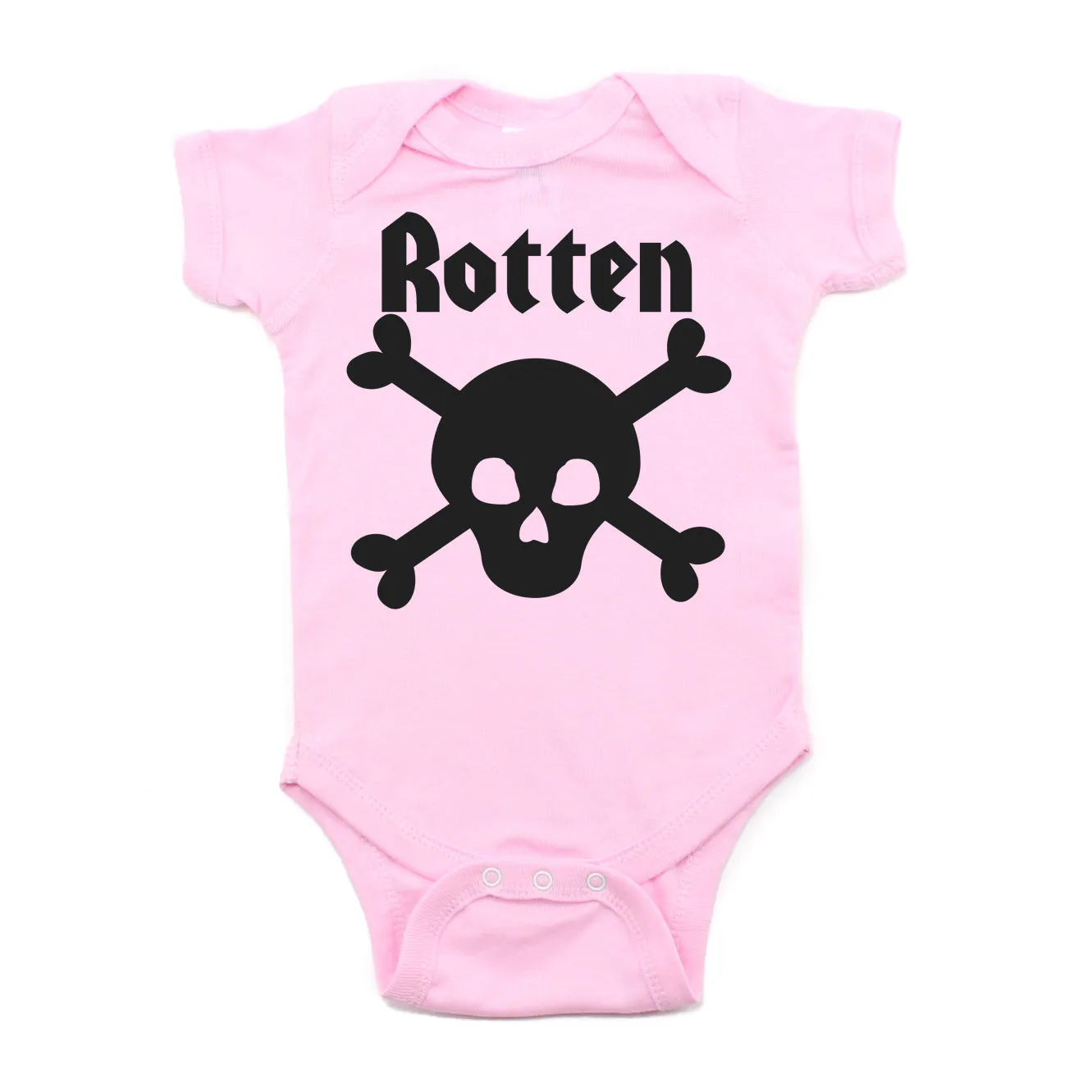 Rotten Skull & Crossbones Short Sleeve Baby Infant Bodysuit