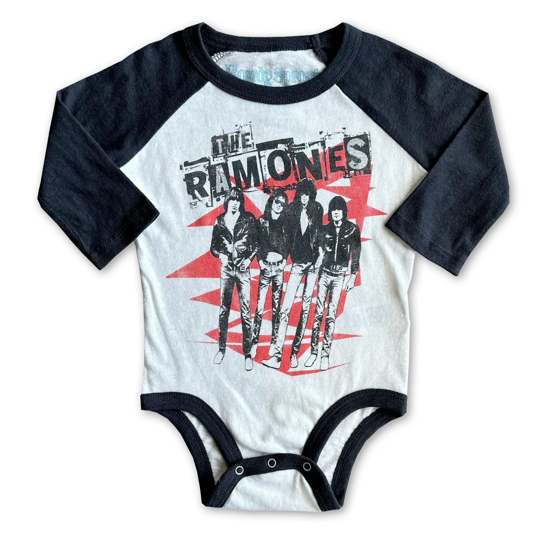 Rowdy Sprout Ramones Punk Raglan Bodysuit