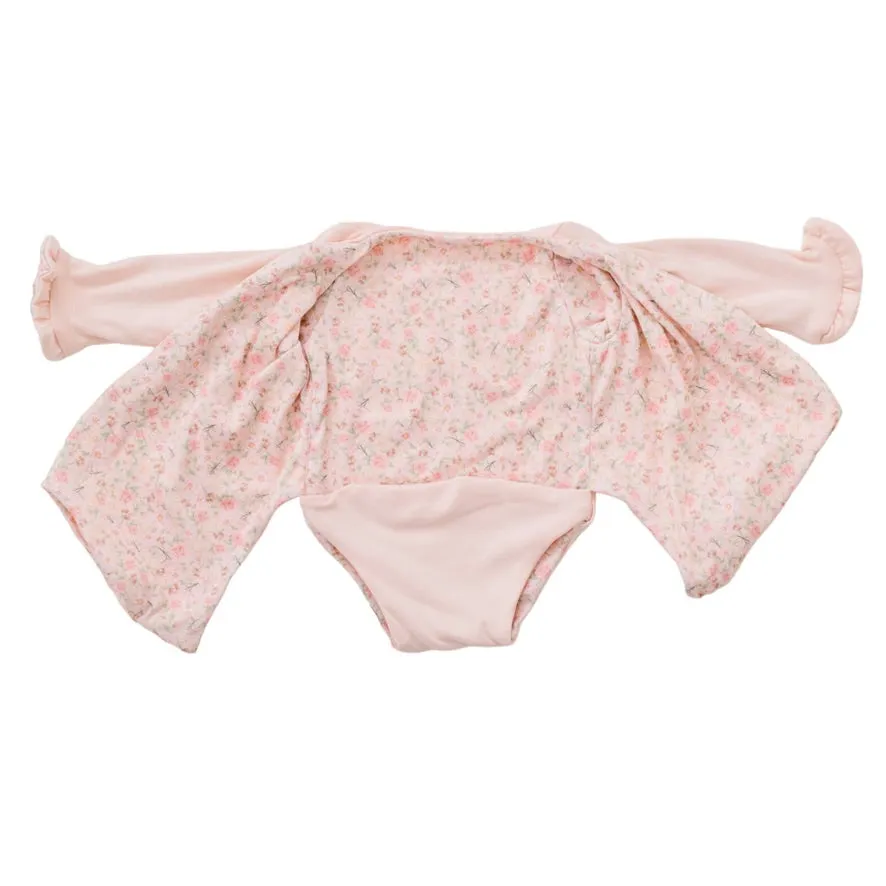 RUFFLE CUFF LONG SLEEVE WINGED BODYSUIT