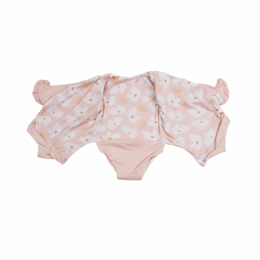 RUFFLE CUFF LONG SLEEVE WINGED BODYSUIT