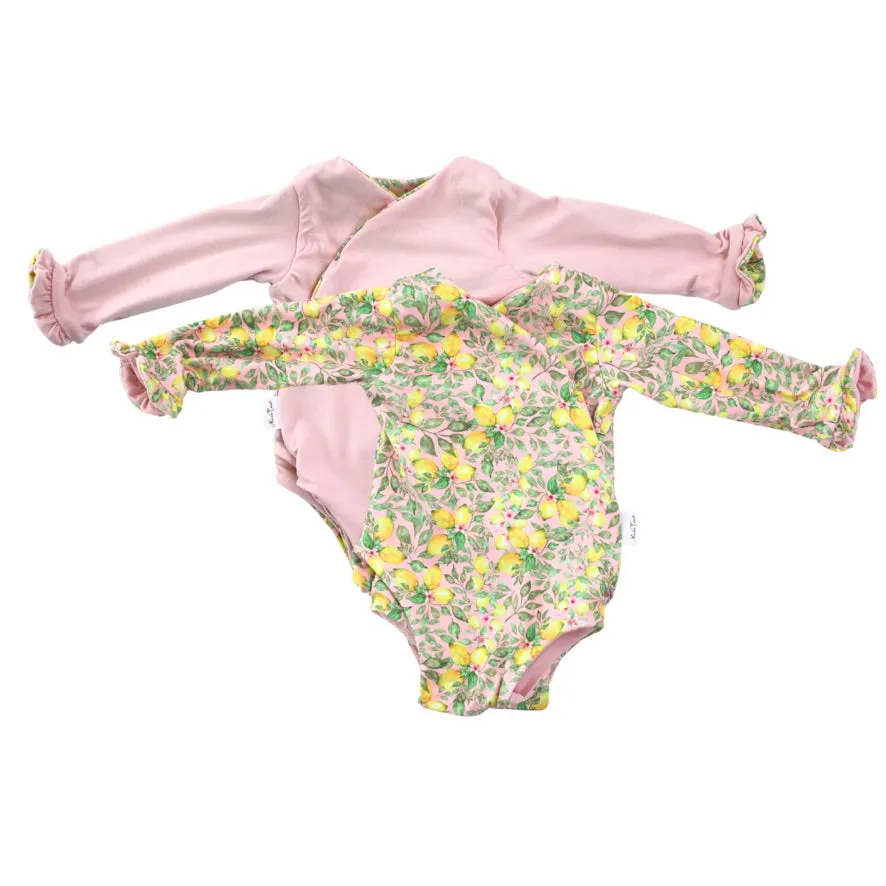 RUFFLE CUFF LONG SLEEVE WINGED BODYSUIT
