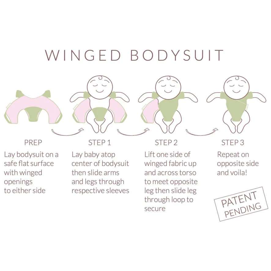 RUFFLE CUFF LONG SLEEVE WINGED BODYSUIT