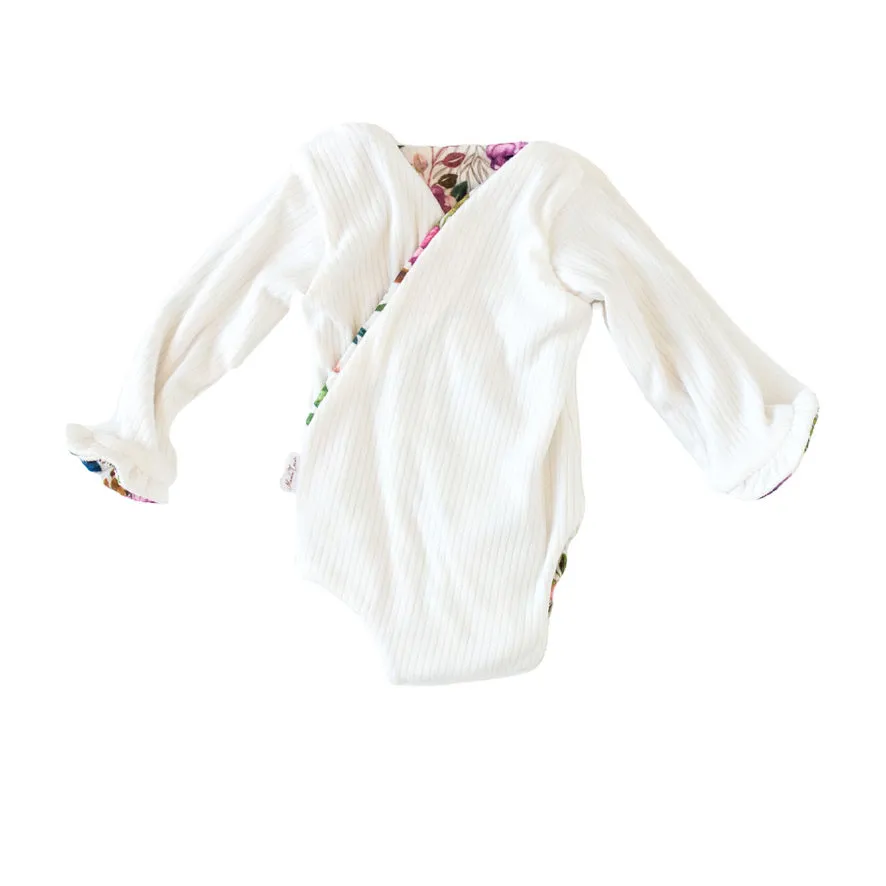 RUFFLE CUFF LONG SLEEVE WINGED BODYSUIT