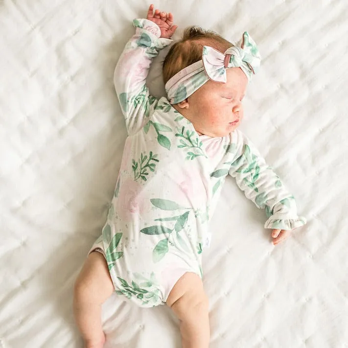 RUFFLE CUFF LONG SLEEVE WINGED BODYSUIT