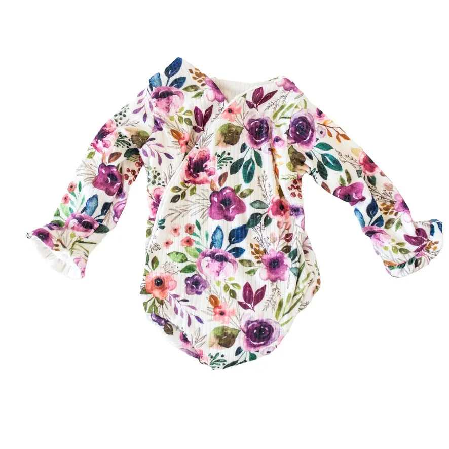 RUFFLE CUFF LONG SLEEVE WINGED BODYSUIT