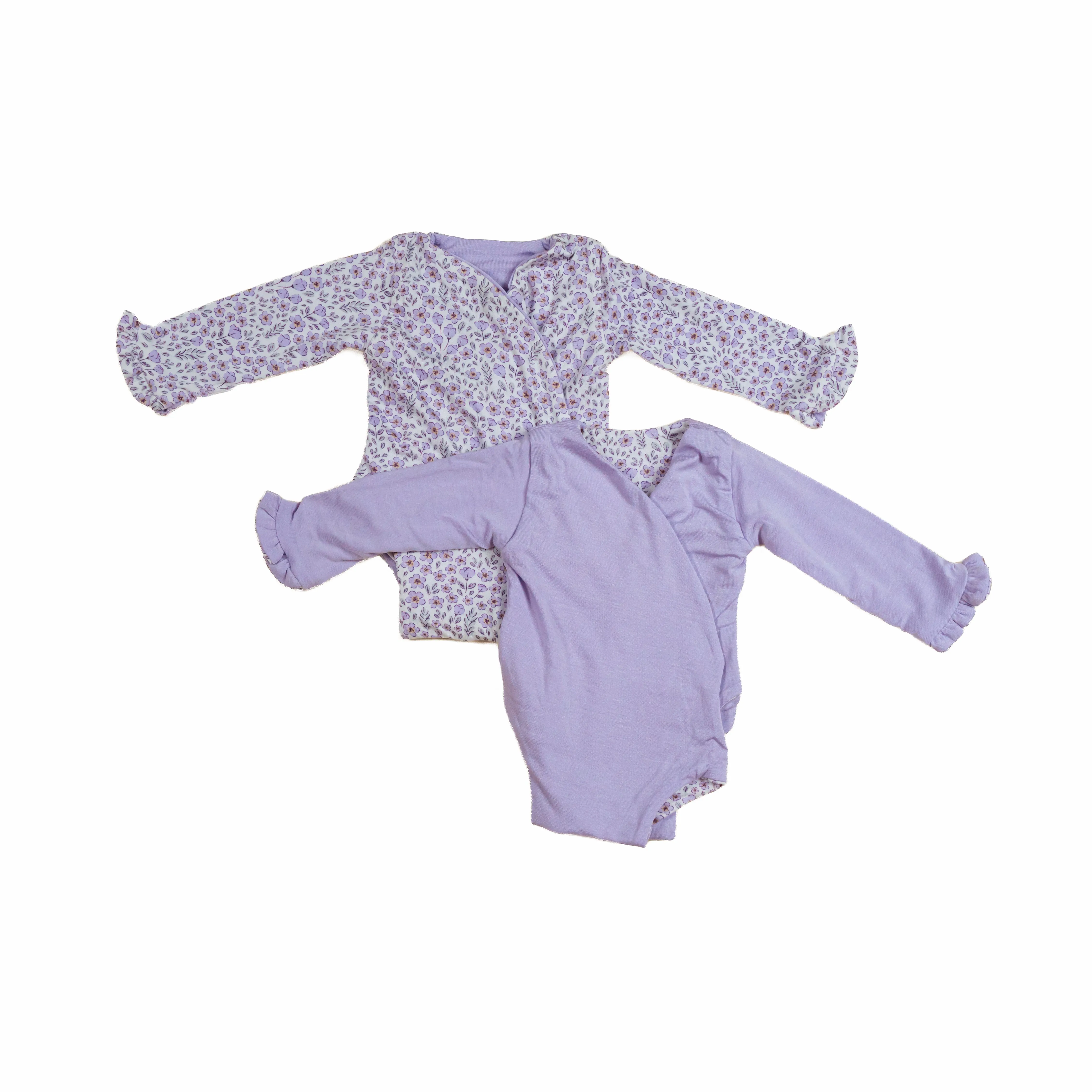 RUFFLE CUFF LONG SLEEVE WINGED BODYSUIT