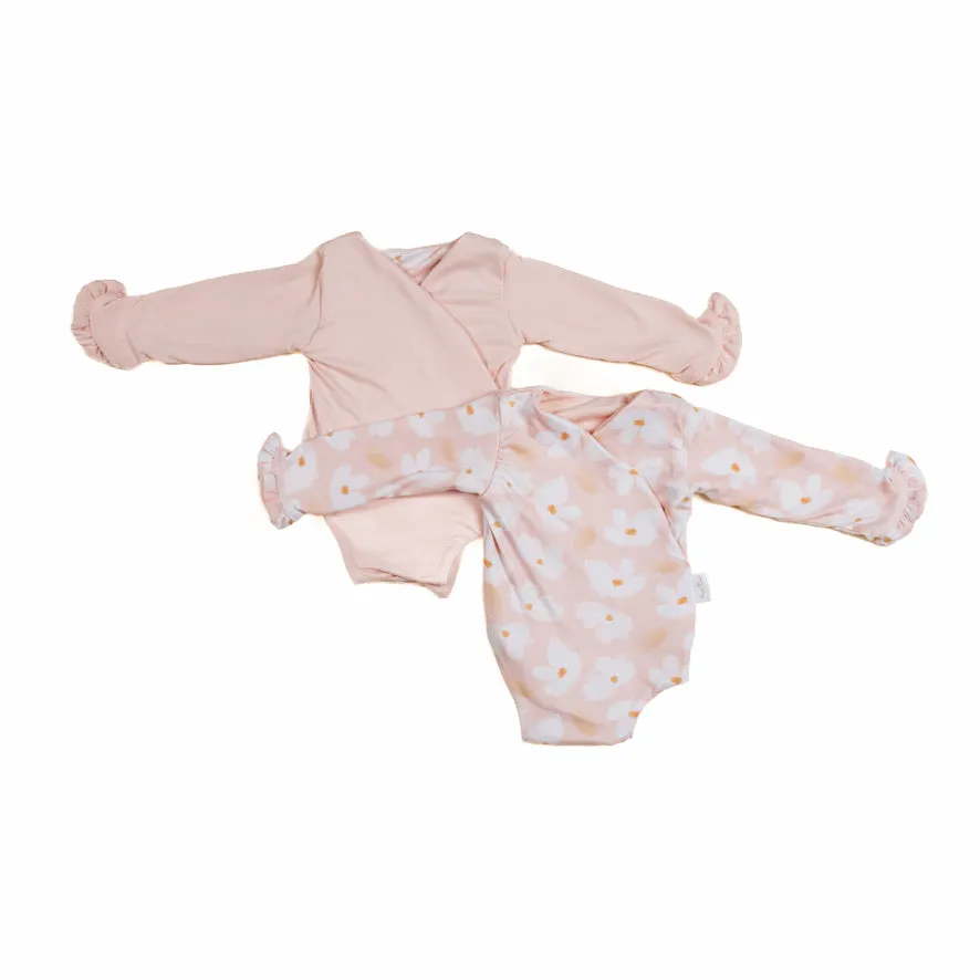 RUFFLE CUFF LONG SLEEVE WINGED BODYSUIT
