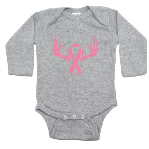 Save A Rack- Hunting Breast Cancer Ribbon Long Sleeve Bodysuit