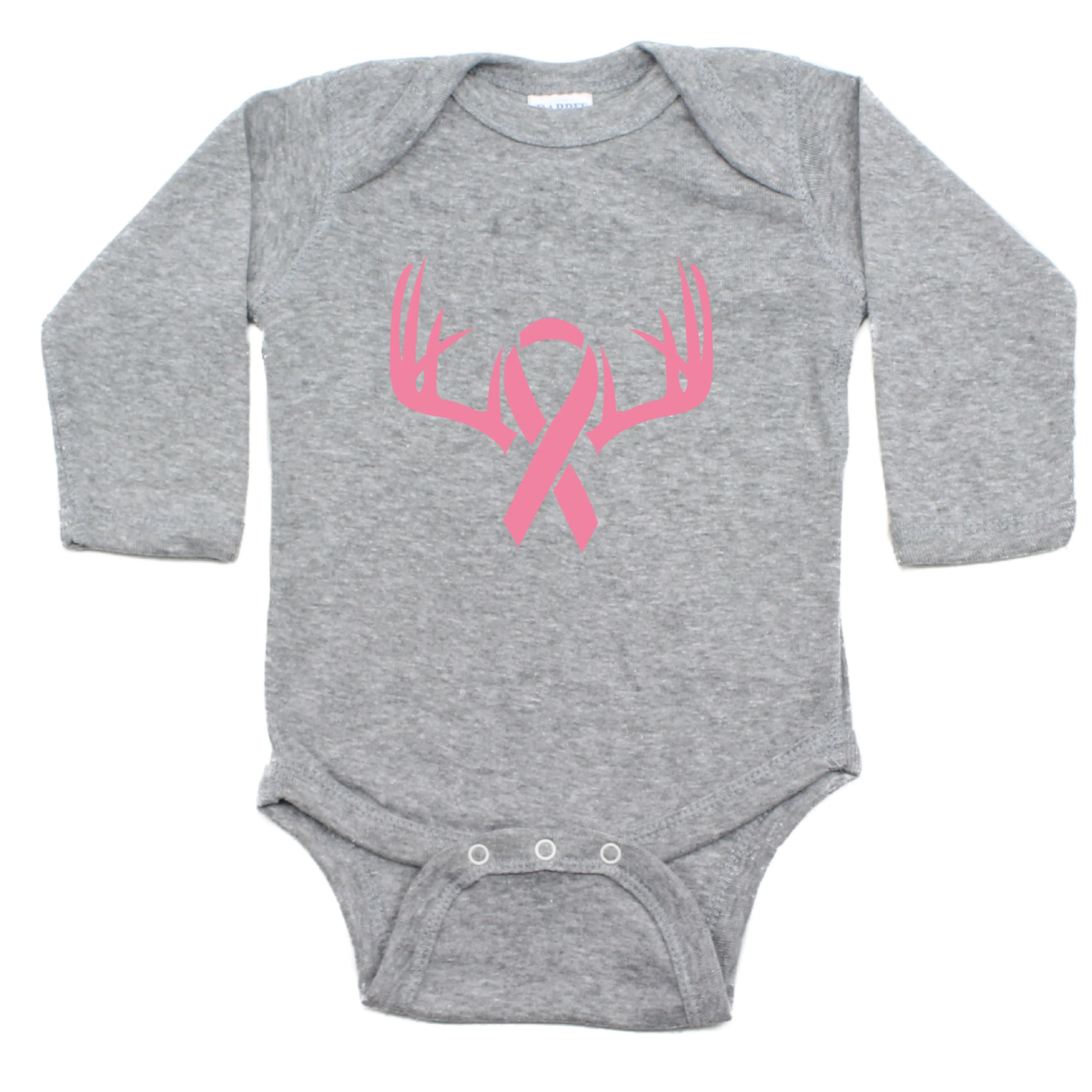 Save A Rack- Hunting Breast Cancer Ribbon Long Sleeve Bodysuit