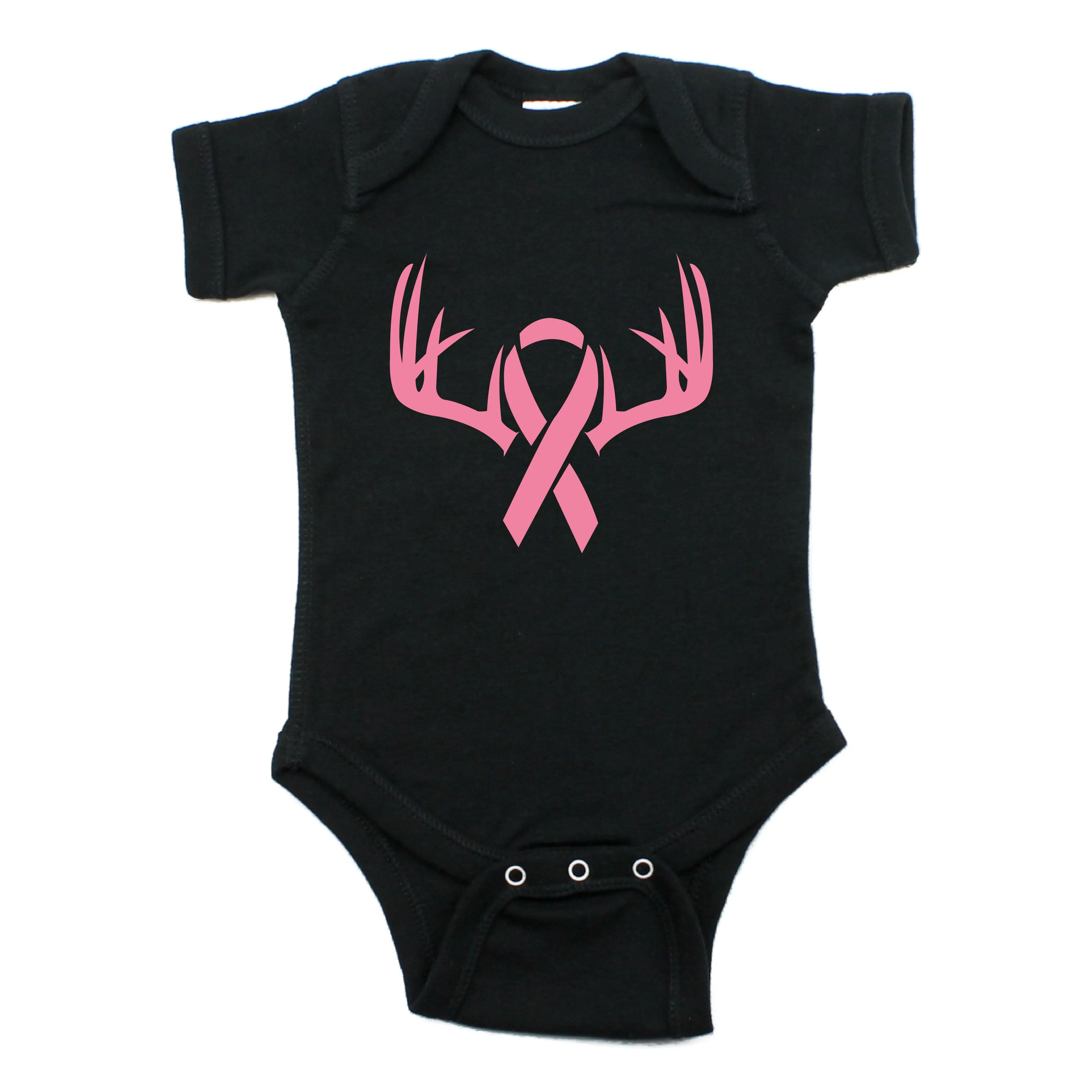 Save A Rack- Hunting Breast Cancer Ribbon Short Sleeve Bodysuit