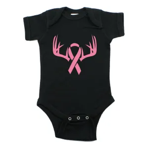 Save A Rack- Hunting Breast Cancer Ribbon Short Sleeve Bodysuit