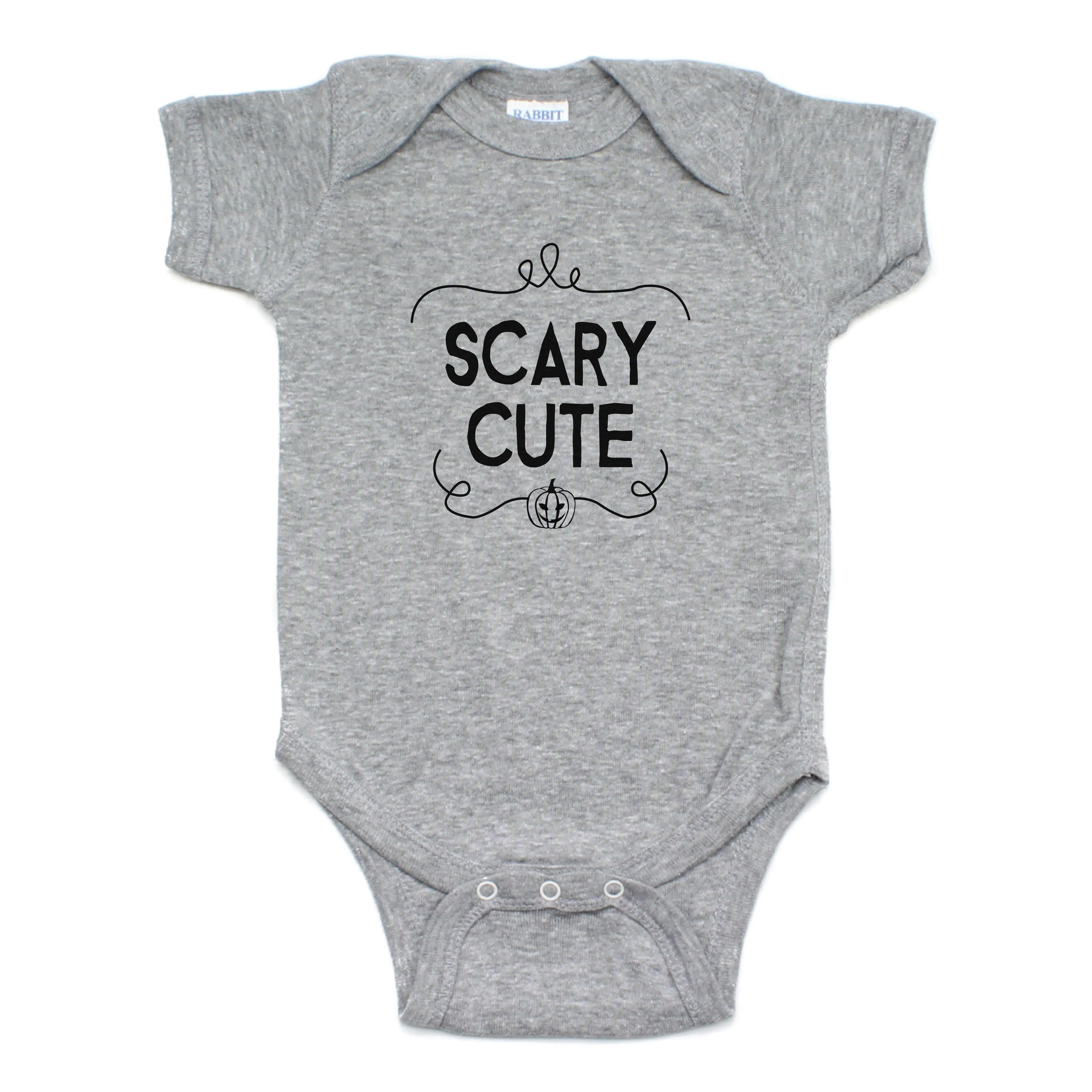 Scary Cute Halloween Pumpkin Short Sleeve Bodysuit