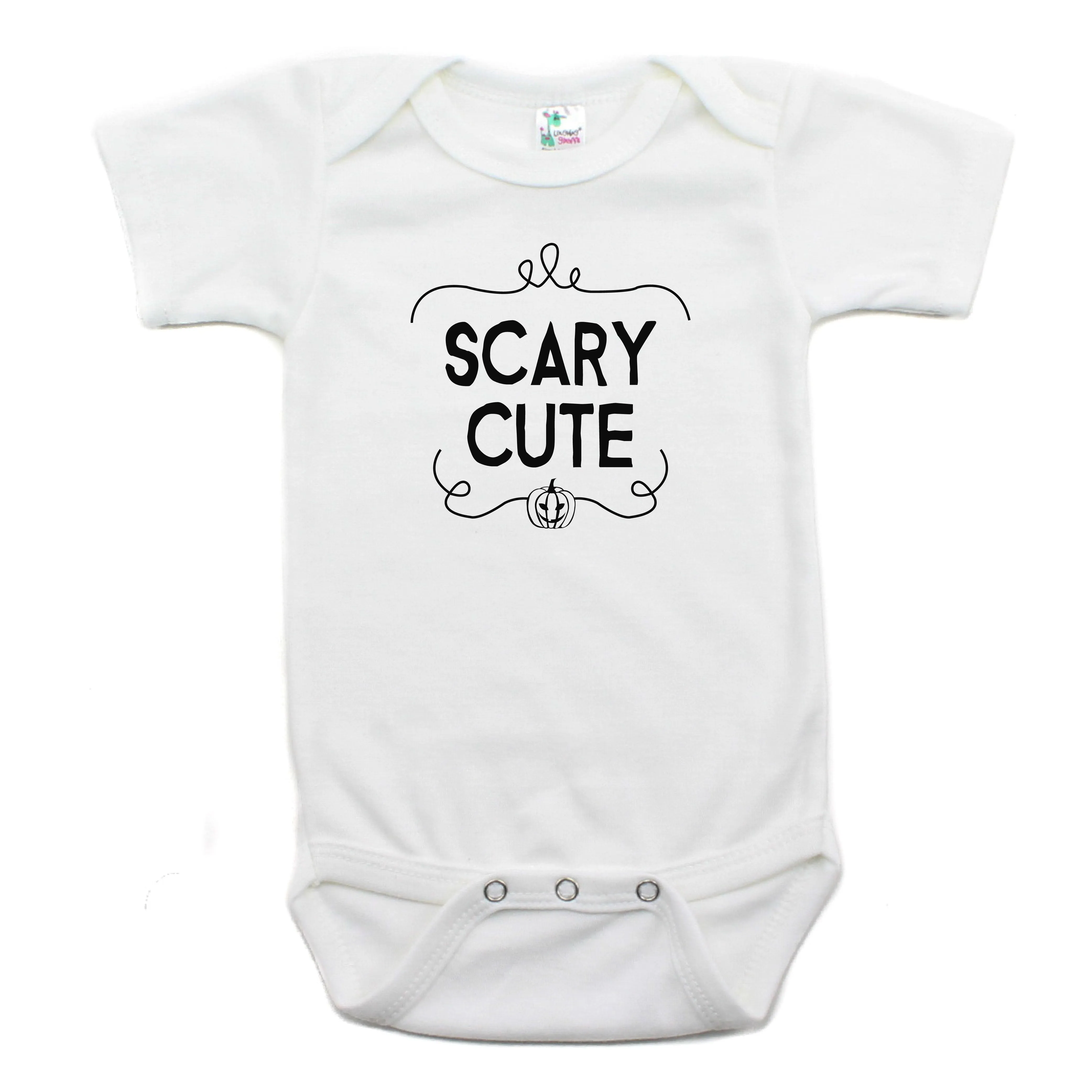 Scary Cute Halloween Pumpkin Short Sleeve Bodysuit