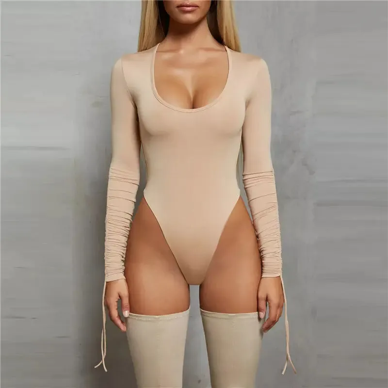 Sculpting Long Sleeve Ruched Bodysuit