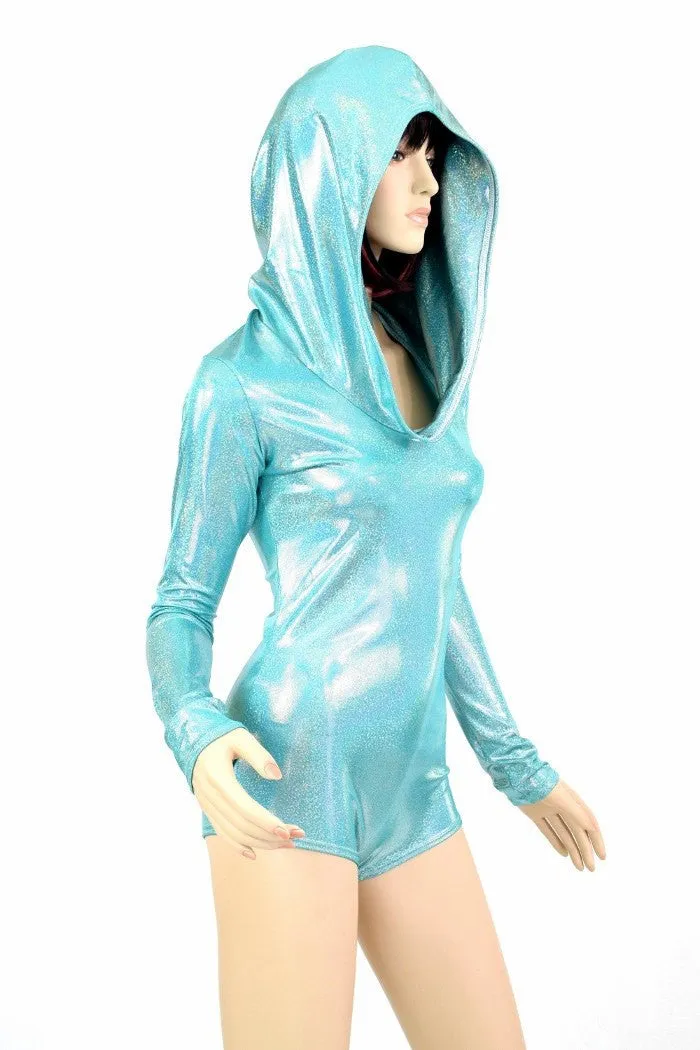 Seafoam Holographic Hoodie Romper