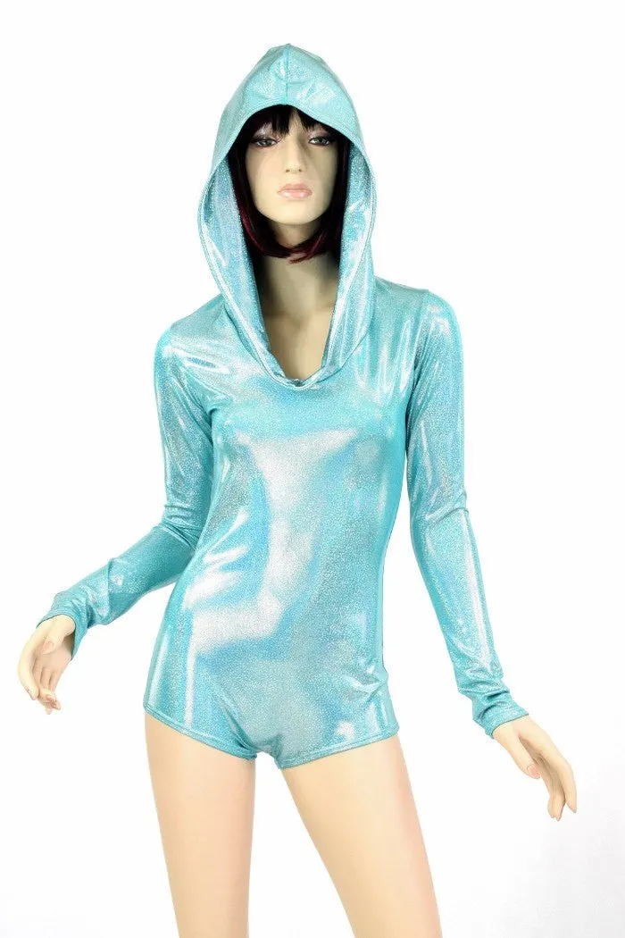 Seafoam Holographic Hoodie Romper
