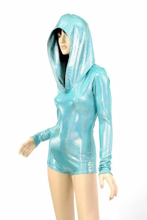 Seafoam Holographic Hoodie Romper