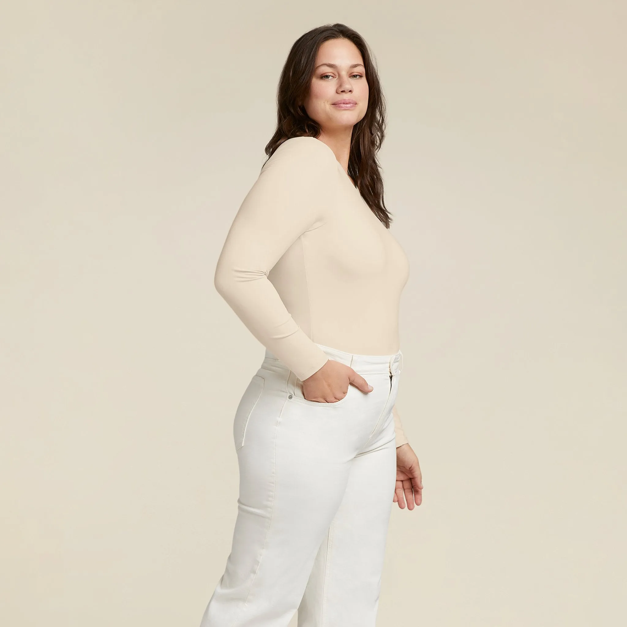 Seamless Long Sleeve Shirt | Bone