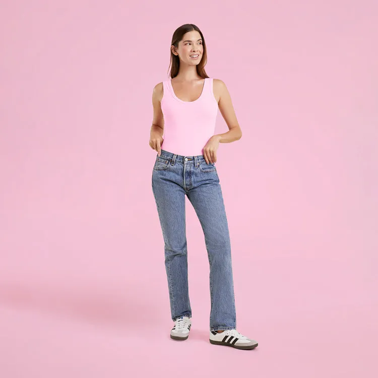 Seamless Scoop Tank Bodysuit | Bubblegum Pink