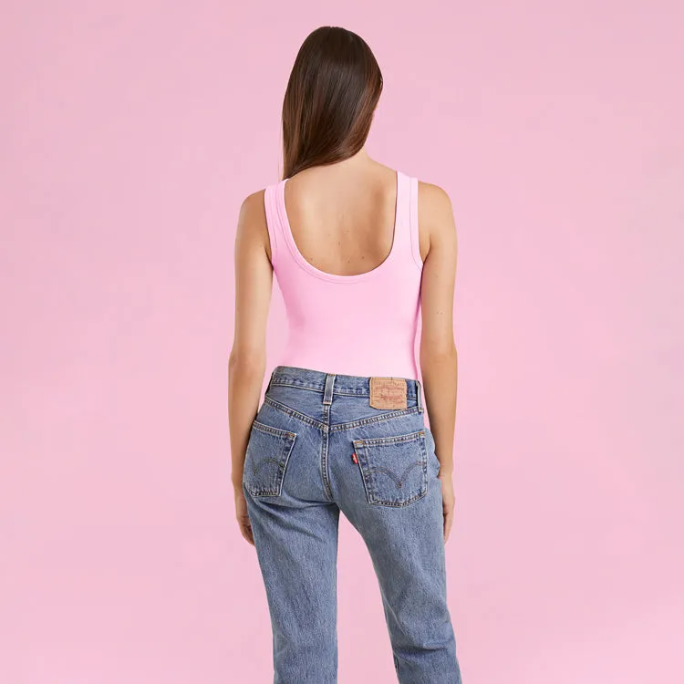 Seamless Scoop Tank Bodysuit | Bubblegum Pink