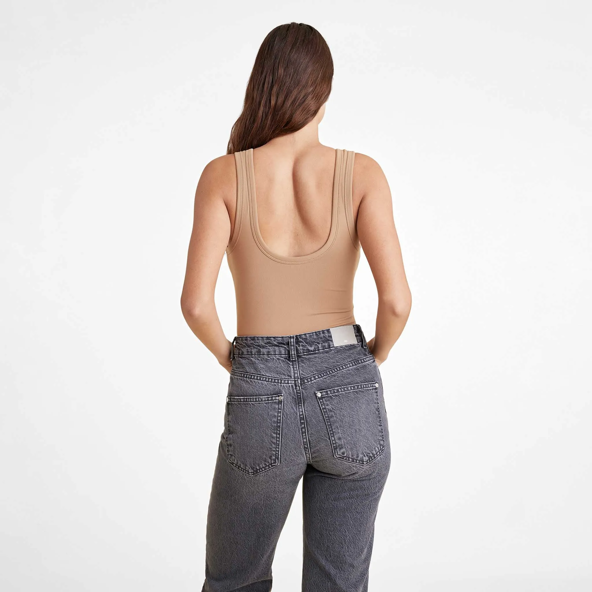 Seamless Scoop Tank Bodysuit | Cinnamon