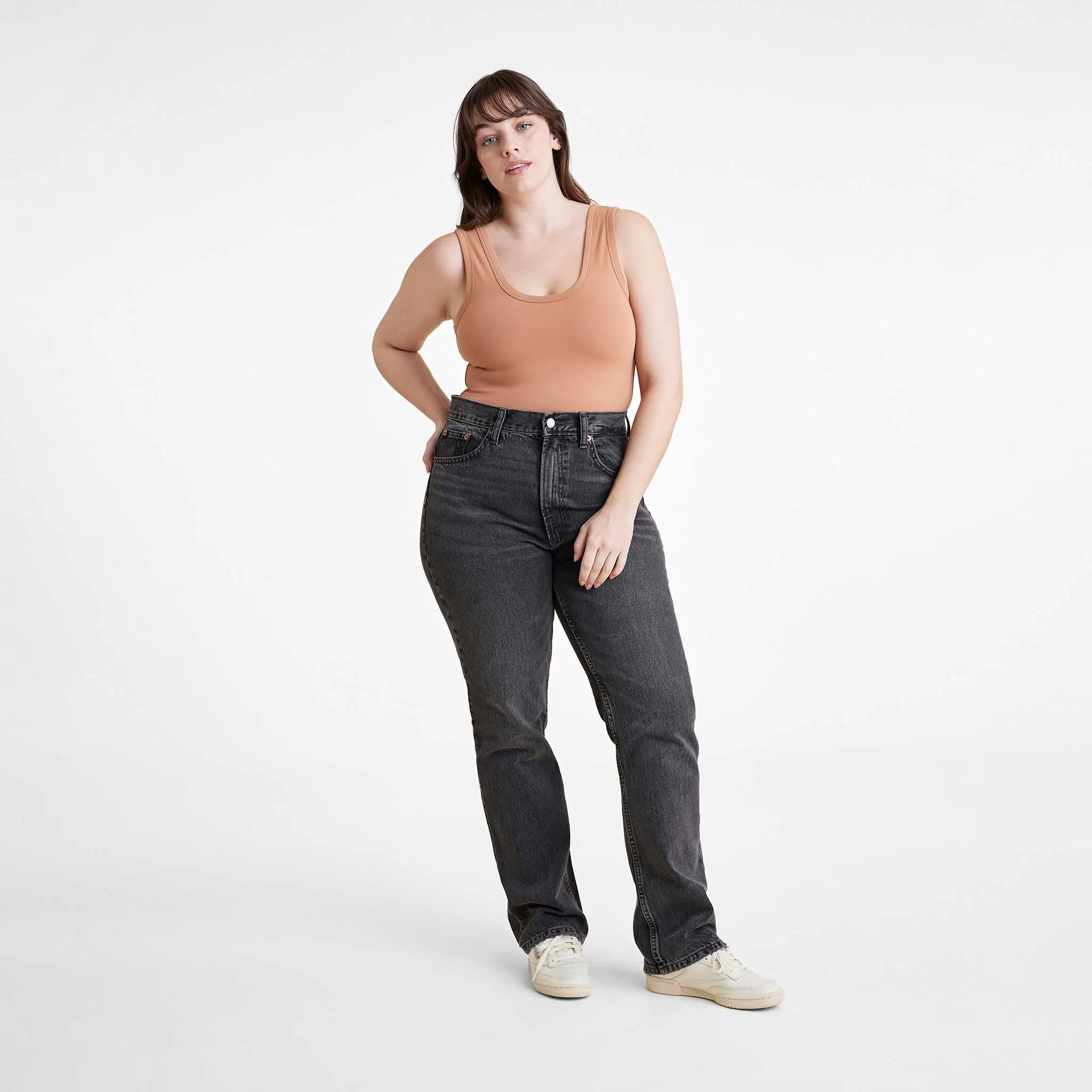Seamless Scoop Tank Bodysuit | Clay