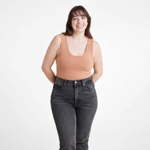 Seamless Scoop Tank Bodysuit | Clay