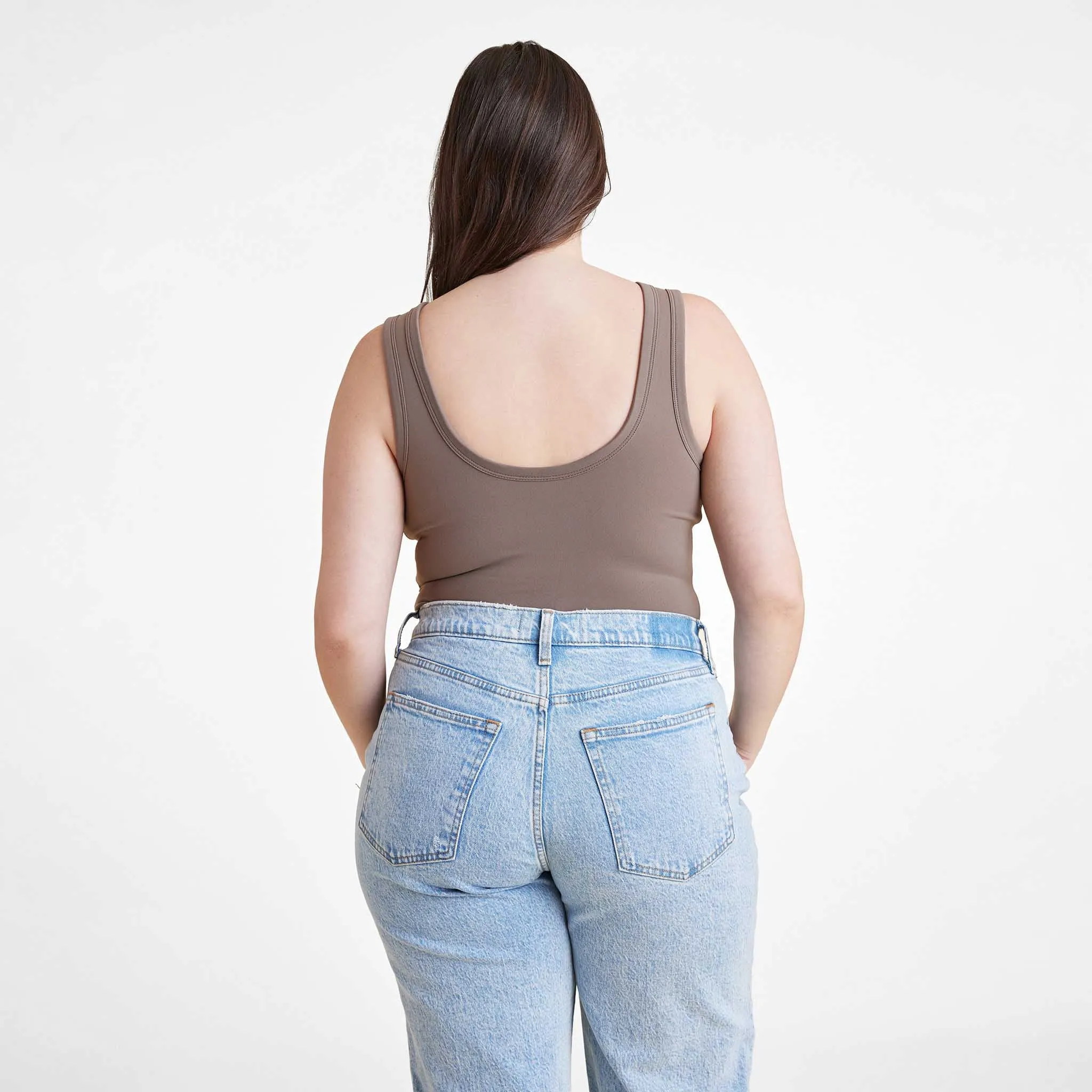 Seamless Scoop Tank Bodysuit | Mocha