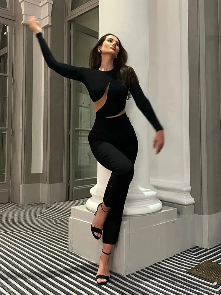 See Through Mesh Patchwork Long Sleeve Bodysuit