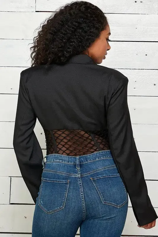 Sexy Flair Mesh Insert Bodysuit